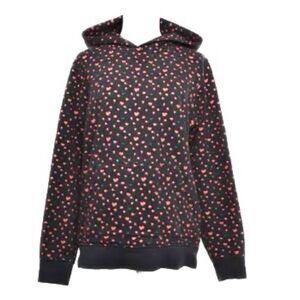 The Hundreds Red Rose Print Cotton Black Hoodie M NWOT